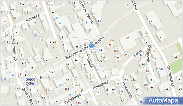 Sopot, Bohaterów Monte Cassino, 48, mapa Sopotu