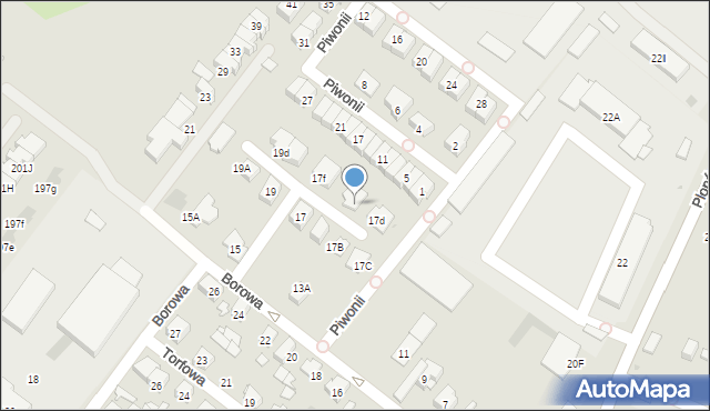 Sosnowiec, Borowa, 17e, mapa Sosnowca