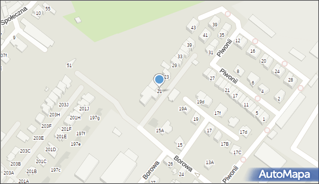 Sosnowiec, Borowa, 21, mapa Sosnowca
