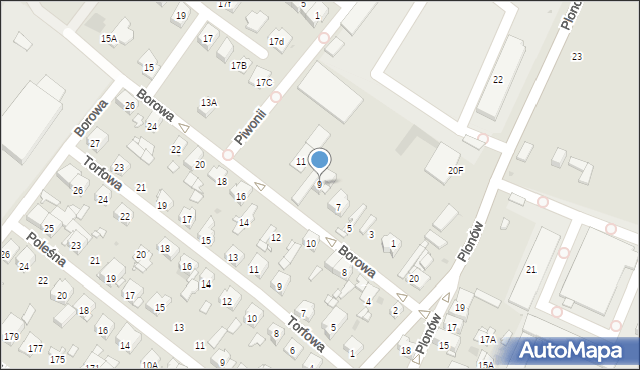 Sosnowiec, Borowa, 9, mapa Sosnowca