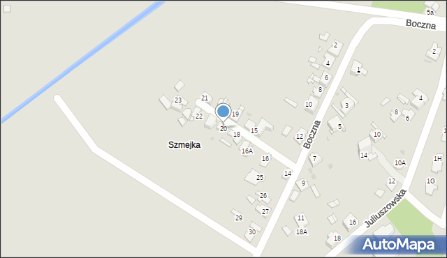 Sosnowiec, Boczna, 20, mapa Sosnowca