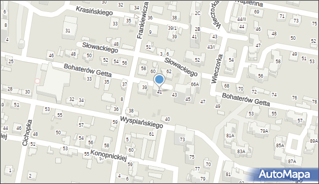 Sosnowiec, Bohaterów Getta, 41, mapa Sosnowca