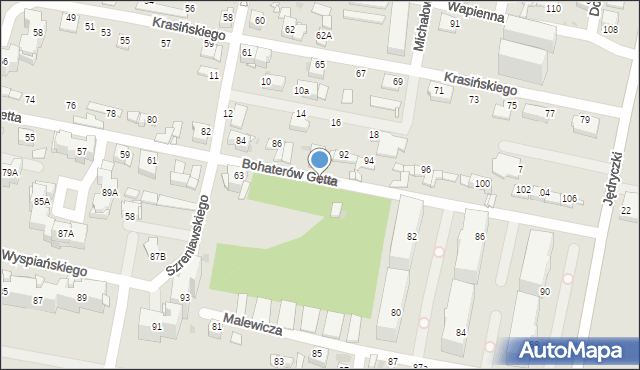 Sosnowiec, Bohaterów Getta, 67, mapa Sosnowca