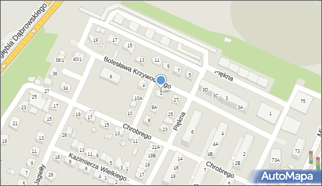 Sosnowiec, Bolesława Krzywoustego, 2, mapa Sosnowca