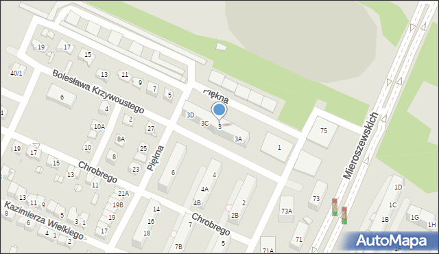 Sosnowiec, Bolesława Krzywoustego, 3, mapa Sosnowca