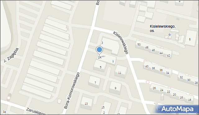 Sosnowiec, Bora-Komorowskiego Tadeusza, gen., 1A, mapa Sosnowca