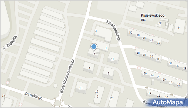 Sosnowiec, Bora-Komorowskiego Tadeusza, gen., 5, mapa Sosnowca