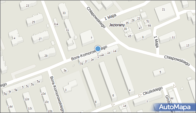 Śrem, Bora-Komorowskiego Tadeusza, gen., 1, mapa Śrem