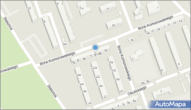 Śrem, Bora-Komorowskiego Tadeusza, gen., 5c, mapa Śrem