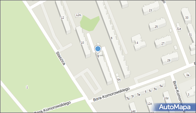 Śrem, Bora-Komorowskiego Tadeusza, gen., 8, mapa Śrem