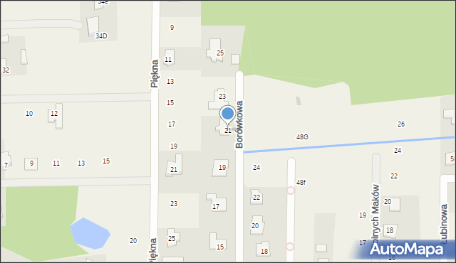 Stara Wieś, Borówkowa, 21, mapa Stara Wieś