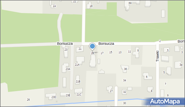 Stara Wieś, Borsucza, 19, mapa Stara Wieś