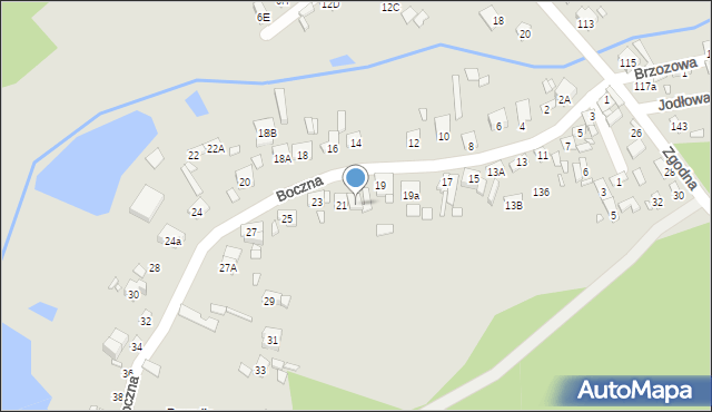 Starachowice, Boczna, 21A, mapa Starachowic