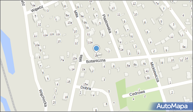 Starachowice, Botaniczna, 1b, mapa Starachowic