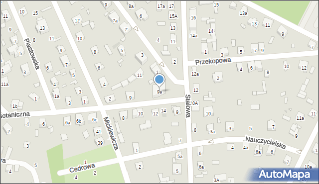 Starachowice, Botaniczna, 9a, mapa Starachowic