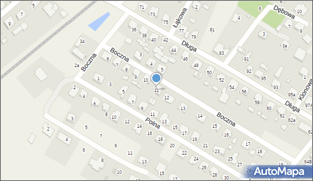 Stare Oborzyska, Boczna, 11, mapa Stare Oborzyska