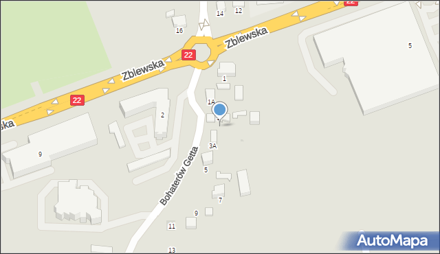 Starogard Gdański, Bohaterów Getta, 3B, mapa Starogard Gdański