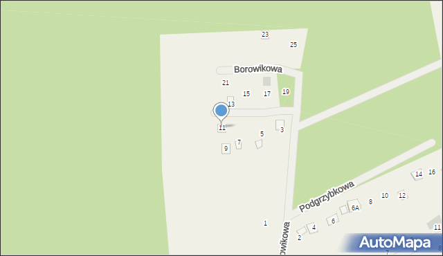 Stęszewko, Borowikowa, 11, mapa Stęszewko