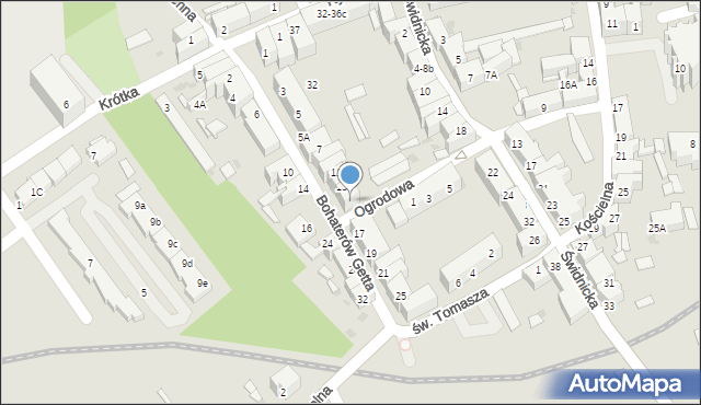 Strzegom, Bohaterów Getta, 15, mapa Strzegom