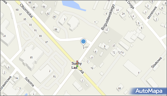 Suchy Las, Bogusławskiego Wojciecha, 1, mapa Suchy Las