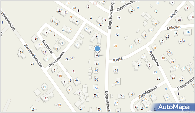 Suchy Las, Bogusławskiego Wojciecha, 65, mapa Suchy Las