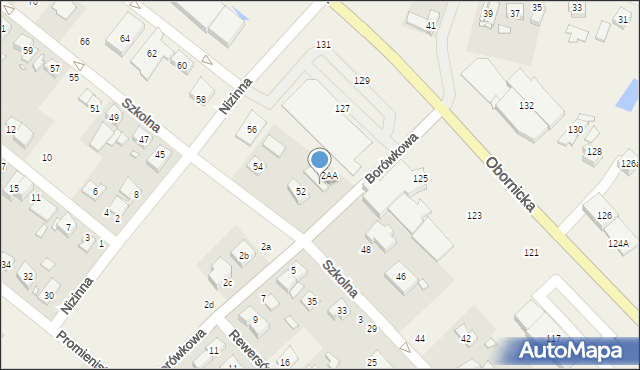 Suchy Las, Borówkowa, 2AB, mapa Suchy Las