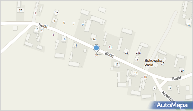 Sukowska Wola, Borki, 10, mapa Sukowska Wola