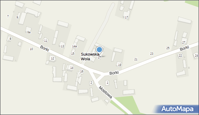 Sukowska Wola, Borki, 17, mapa Sukowska Wola