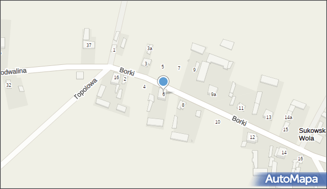Sukowska Wola, Borki, 6, mapa Sukowska Wola