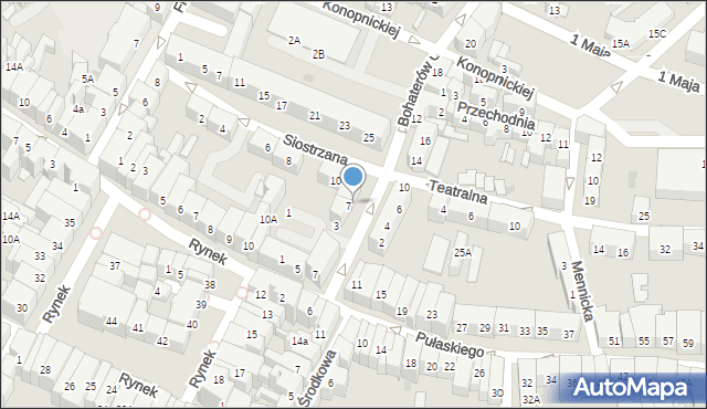 Świdnica, Bohaterów Getta, 7-9, mapa Świdnicy