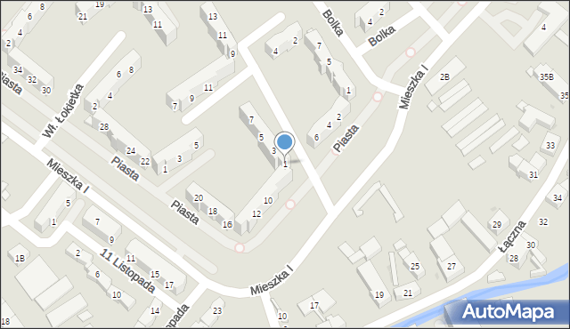 Świebodzice, Bolesława II Śmiałego, 1, mapa Świebodzice