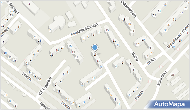 Świebodzice, Bolesława II Śmiałego, 13, mapa Świebodzice