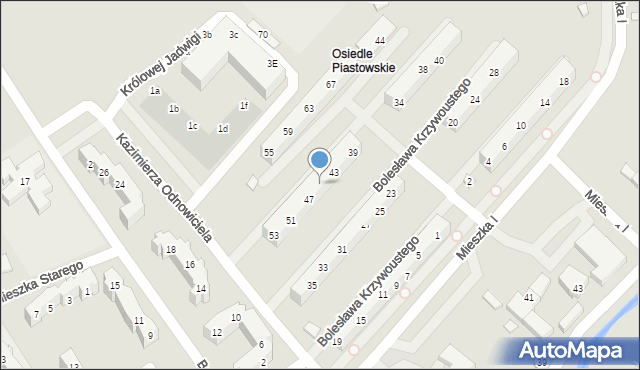 Świebodzice, Bolesława Krzywoustego, 45, mapa Świebodzice