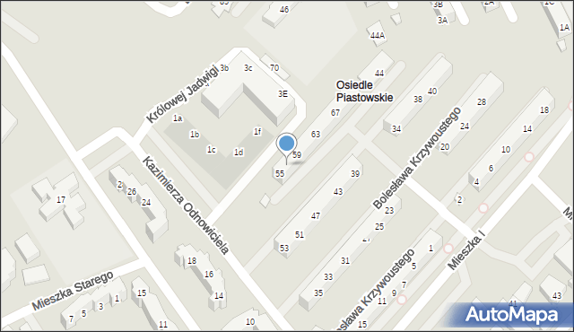 Świebodzice, Bolesława Krzywoustego, 57, mapa Świebodzice