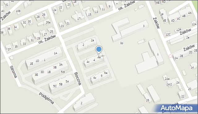 Świebodzin, Boczna, 4a, mapa Świebodzin