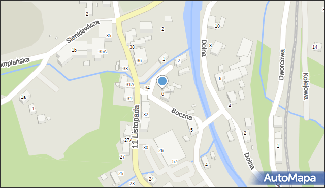 Świeradów-Zdrój, Boczna, 6, mapa Świeradów-Zdrój