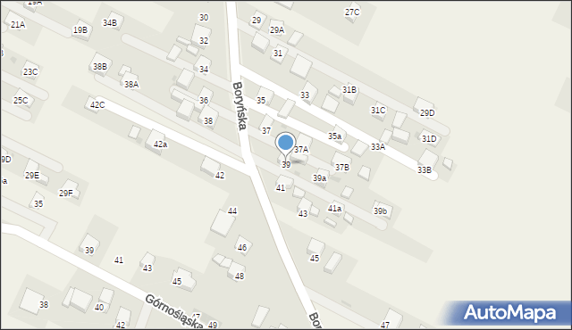 Świerklany, Boryńska, 39, mapa Świerklany