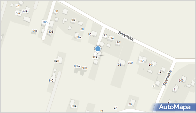Świerklany, Boryńska, 92b, mapa Świerklany
