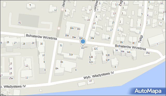 Świnoujście, Bohaterów Września, 31c, mapa Świnoujście