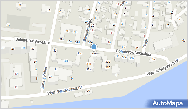 Świnoujście, Bohaterów Września, 32C, mapa Świnoujście