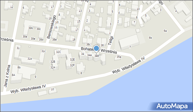 Świnoujście, Bohaterów Września, 34b, mapa Świnoujście