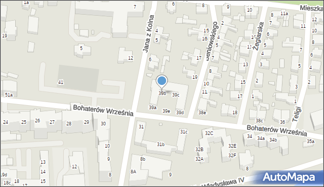 Świnoujście, Bohaterów Września, 39b, mapa Świnoujście