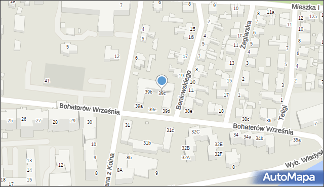 Świnoujście, Bohaterów Września, 39c, mapa Świnoujście