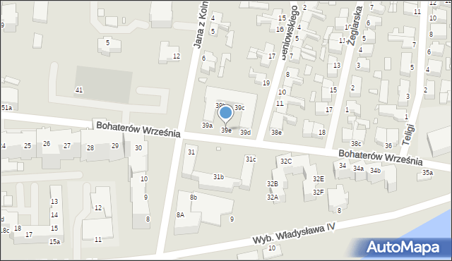 Świnoujście, Bohaterów Września, 39e, mapa Świnoujście