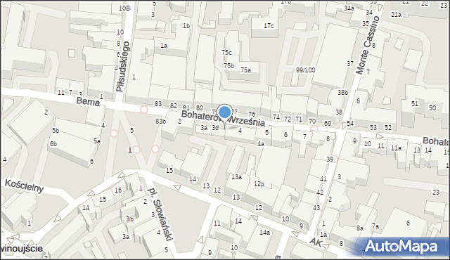 Świnoujście, Bohaterów Września, 3f, mapa Świnoujście