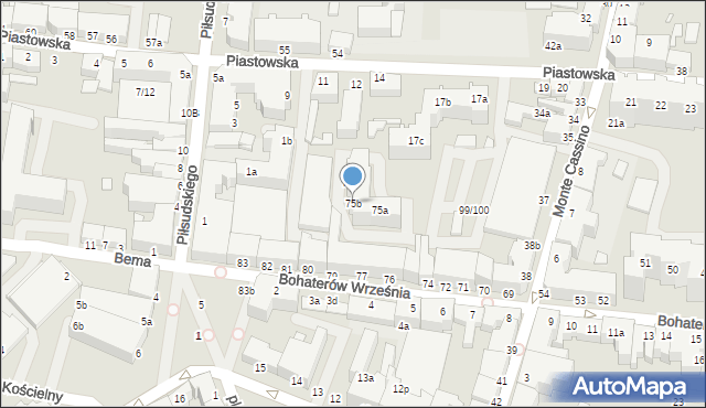 Świnoujście, Bohaterów Września, 75b, mapa Świnoujście