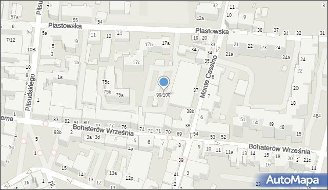 Świnoujście, Bohaterów Września, 99/100, mapa Świnoujście