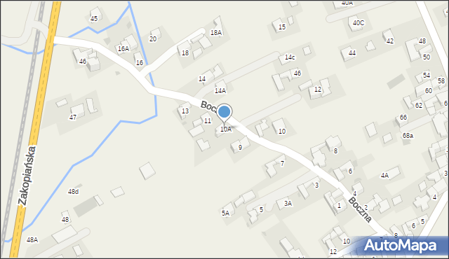 Szaflary, Boczna, 10A, mapa Szaflary