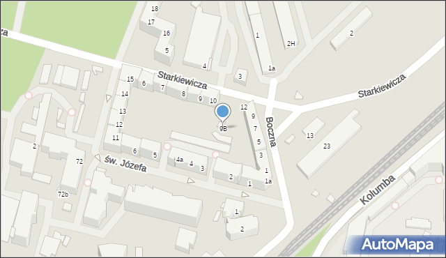 Szczecin, Boczna, 9B, mapa Szczecina