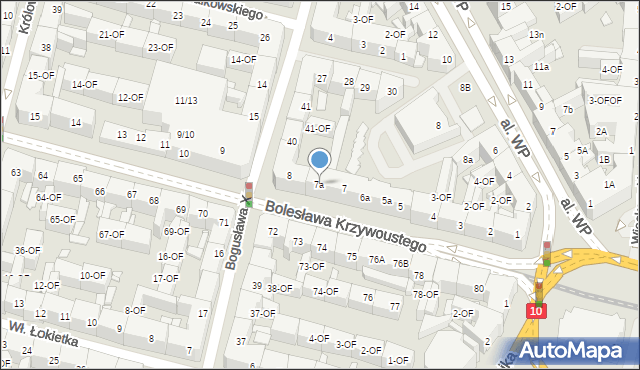 Szczecin, Bolesława Krzywoustego, 7a, mapa Szczecina